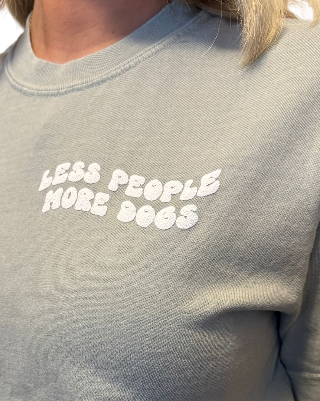 Less People More Dogs Tee - Sage