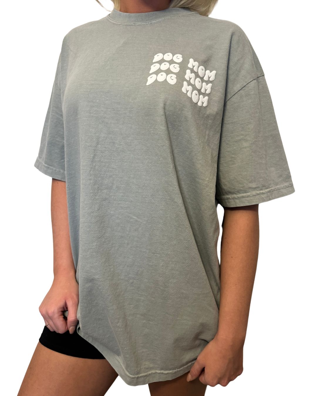 Wavy Dog Mom Tee - Sage