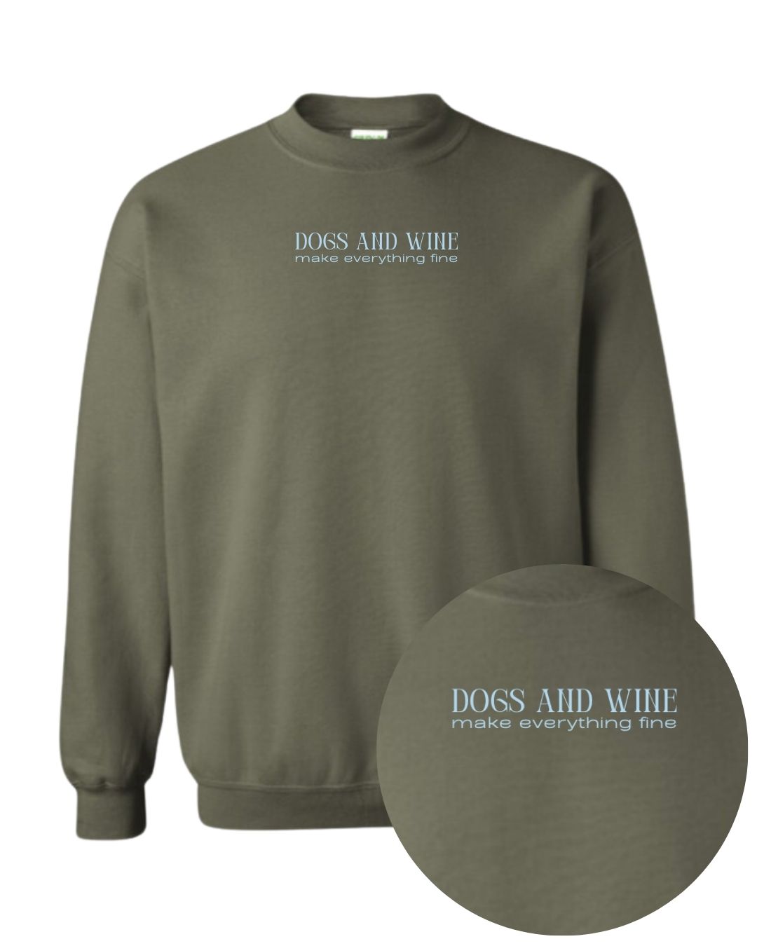 Dogs & Wine Sweater - Hunter Green