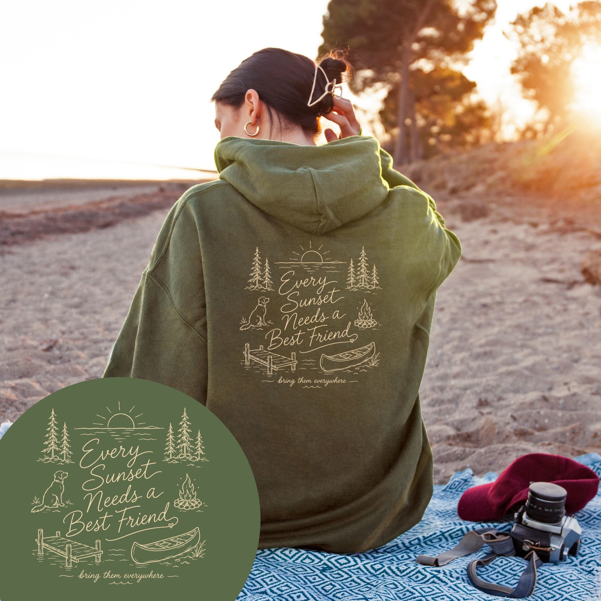 [Custom] Sunsets & Best Friends Hoodie