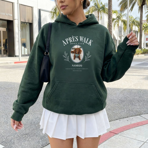 Après Walk Dog Club custom pet photo hoodie in Forest