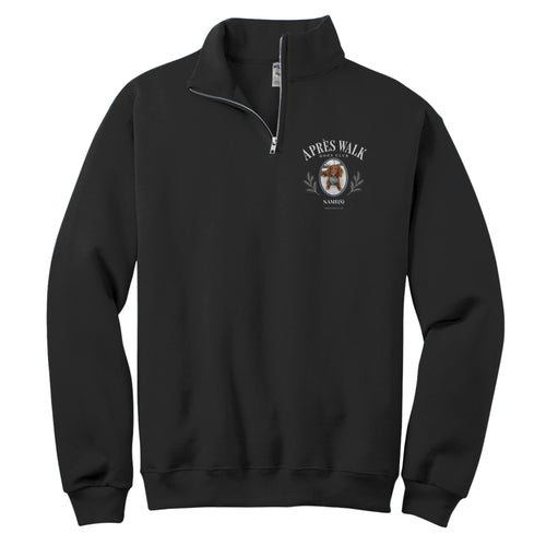 Après Walk Dog Club custom pet photo quarter-zip in Black