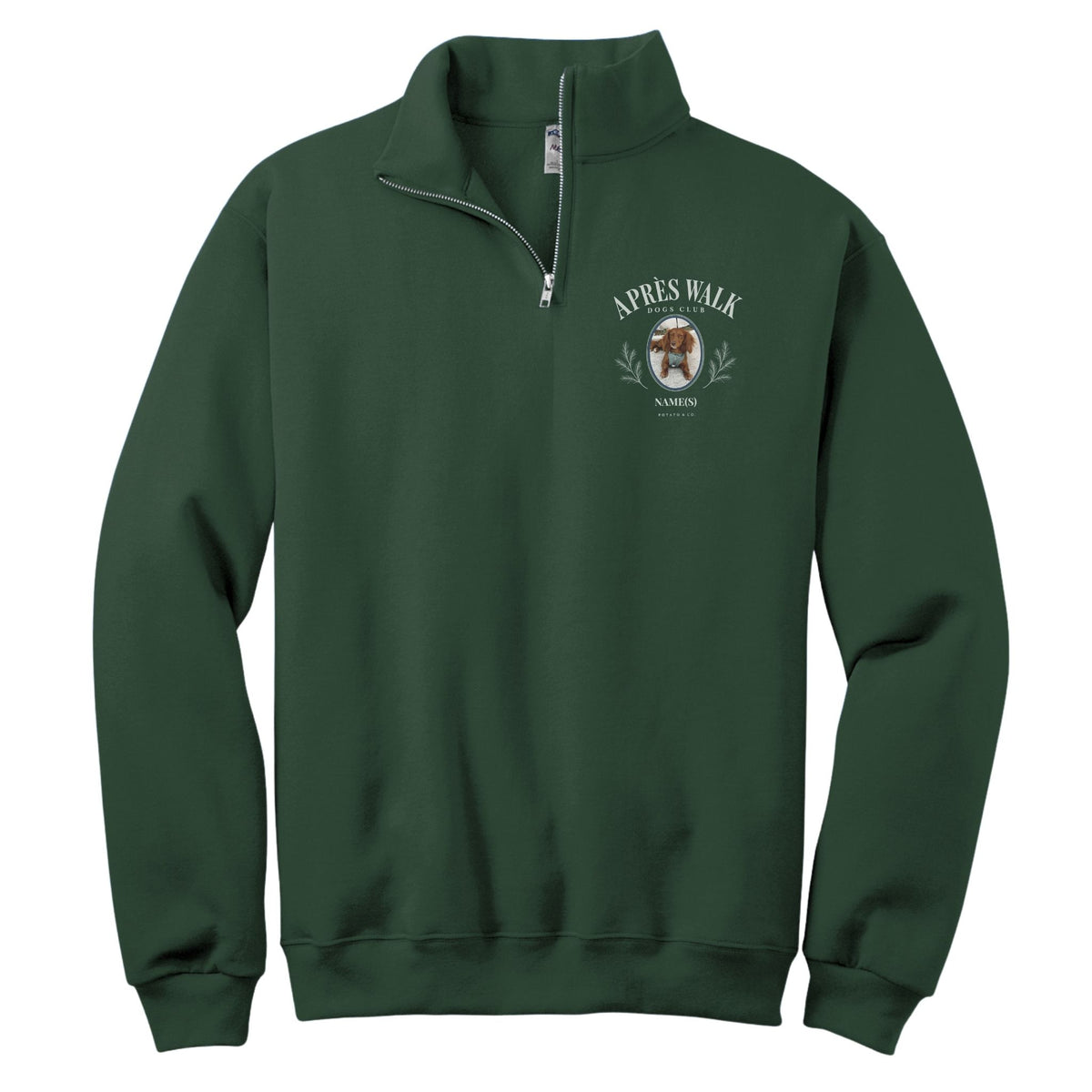 Après Walk Dog Club Quarter Zip-up – Custom Pet Photo