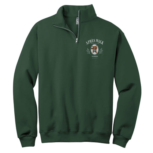 Après Walk Dog Club custom pet photo quarter-zip in Forest