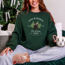 Christmas Tree Farm custom pet photo crewneck in Forest
