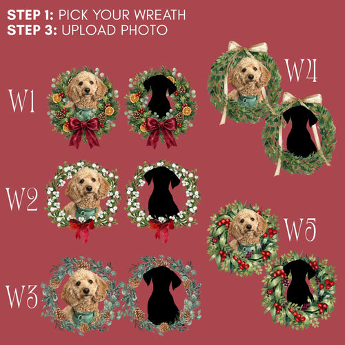 Wreath options W1 to W5 for the Christmas Wreath Cup — Potato & Co. Merry Paws