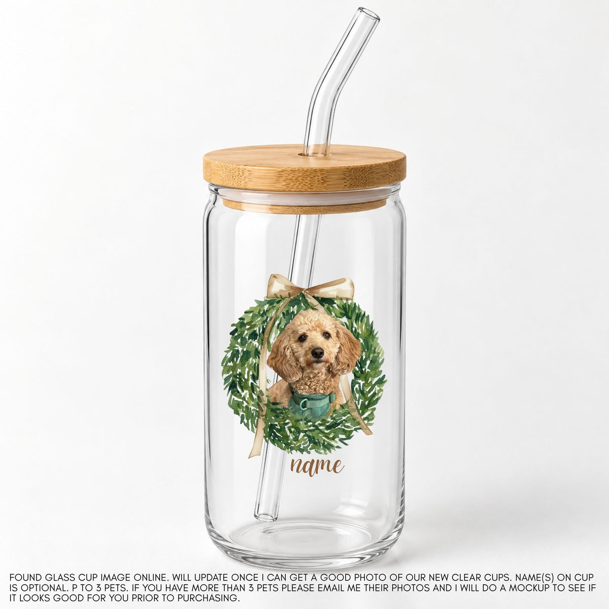 Christmas Wreath Cup – Custom Pet Photo