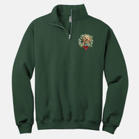 Christmas Wreath Quarter-Zip – Custom Pet Photo