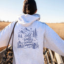 Cold Walks, Warm Company custom dog ears hoodie in Ash back