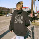 Cold Walks, Warm Company custom dog ears hoodie in Black back