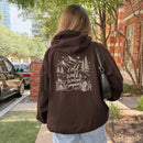 Cold Walks, Warm Company custom dog ears hoodie in Espresso back