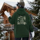 Cold Walks, Warm Company custom dog ears hoodie in Forest back