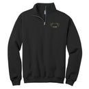 Cold Walks, Warm Company custom dog ears quarter-zip in Black, front