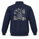 Cold Walks, Warm Company custom dog ears quarter-zip in Navy, back