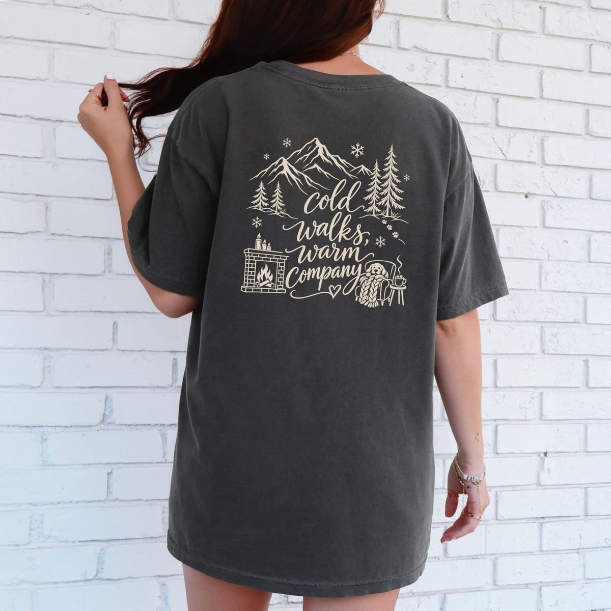 Cold Walks, Warm Company T-shirt - Dog Ears