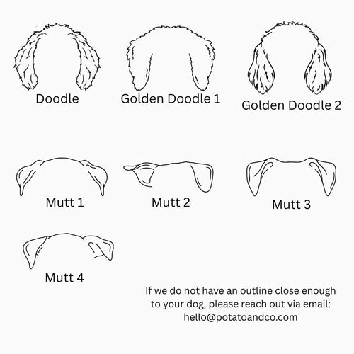 Dog ear outline designs by breed, to choose for your custom design