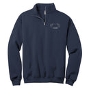 Dog Ears custom name quarter-zip in Navy
