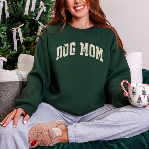 Dog Mom Bows crewneck sweatshirt in Forest