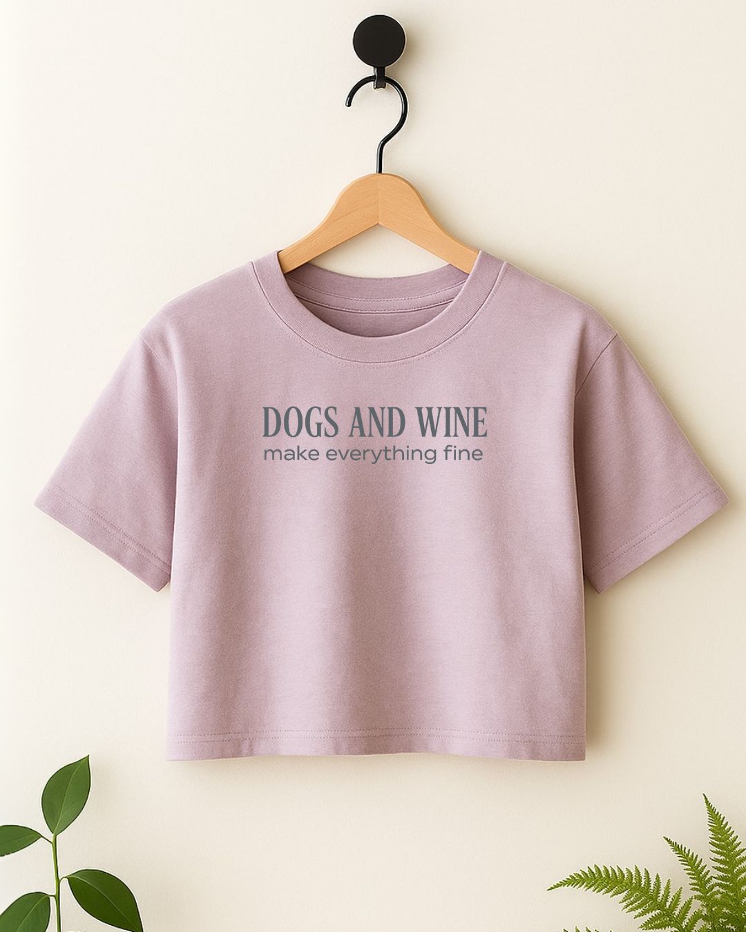 Dogs & Wine Crop Top - Soft Fig