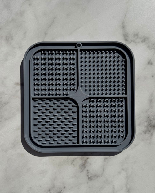 Dots n' Bones Lick Mat - Charcoal