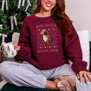 Filthy Animal ugly Christmas custom pet photo crewneck in Wine