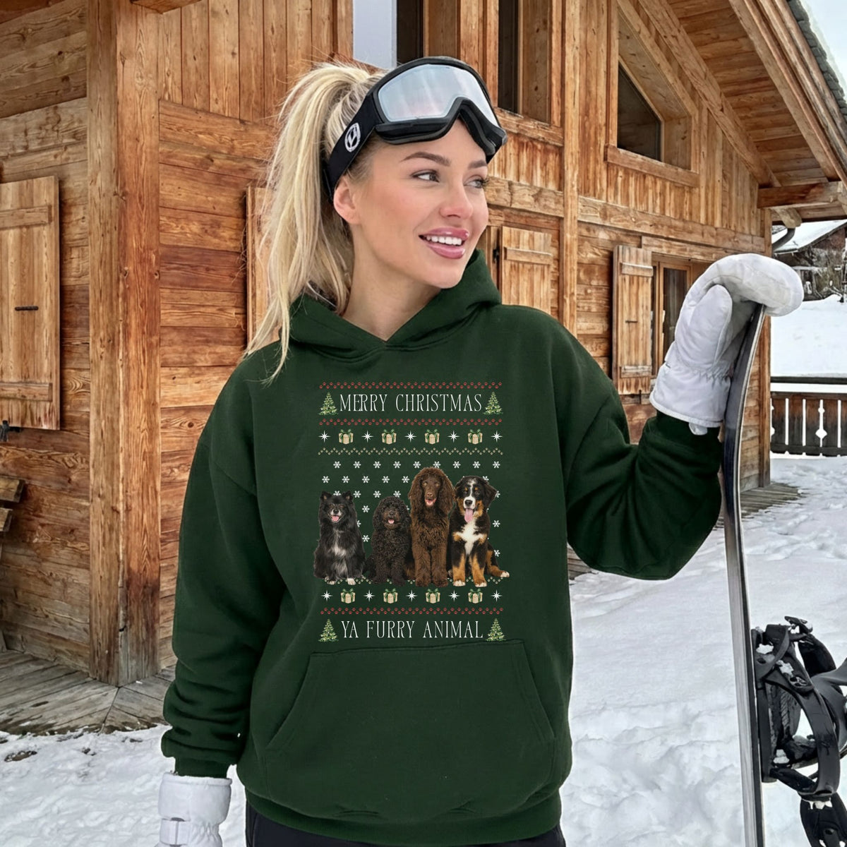 Furry Animal Ugly Christmas Hoodie Sweater – Custom Pet Photo