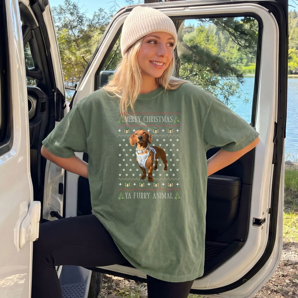 Furry Animal Ugly Christmas T-shirt – Custom Pet Photo