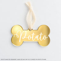 Gold Bone Ornament – Custom Pet Name