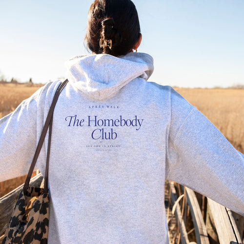 Homebody Club hoodie in Ash back