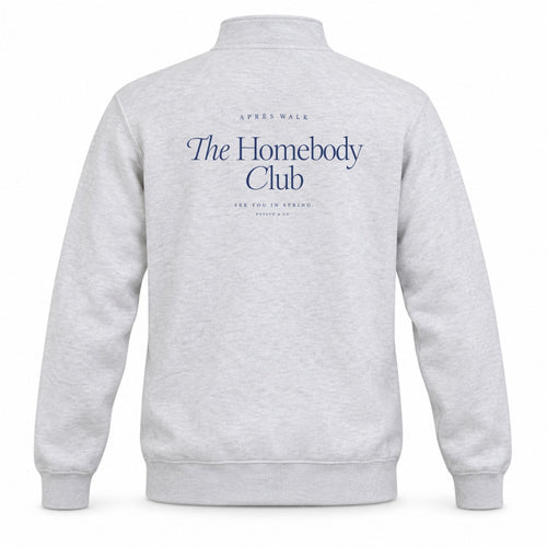 Homebody Club quarter-zip in Ash back