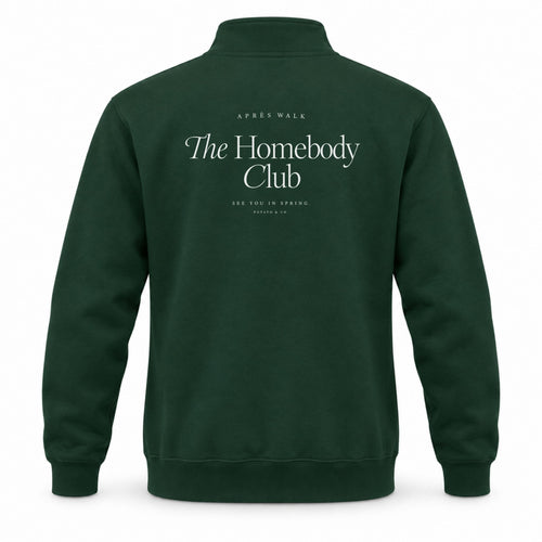 Homebody Club quarter-zip in Forest back