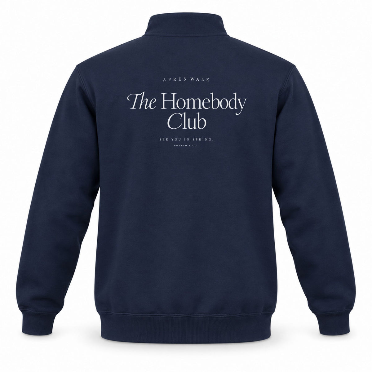 Homebody Club quarter-zip in Navy back