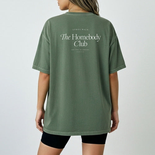 Homebody Club t-shirt in Moss back