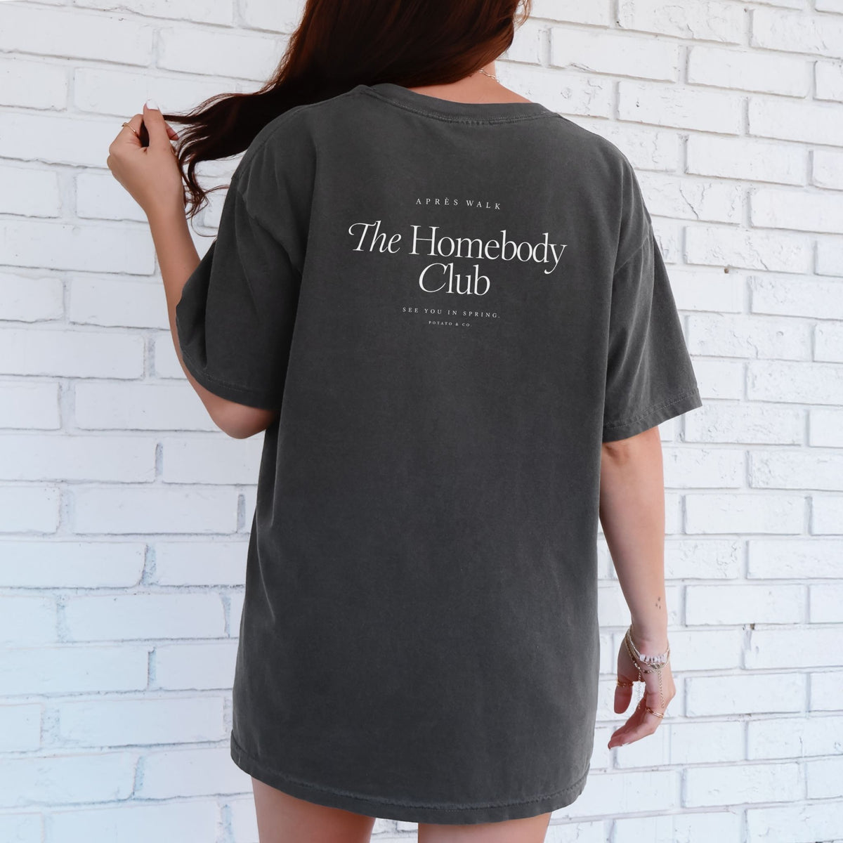 Homebody Club t-shirt in Washed Black back
