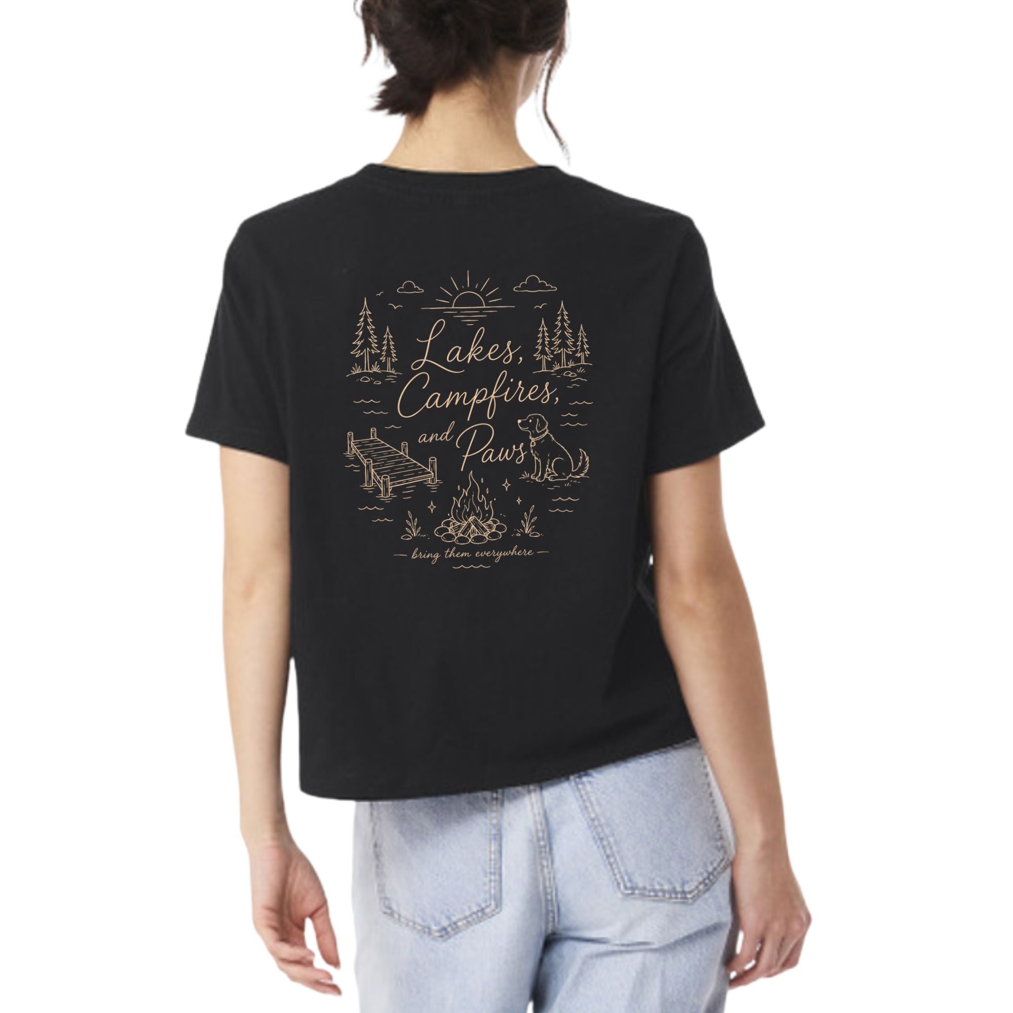 [Custom] Lakes, Campfires, & Paws T-shirt