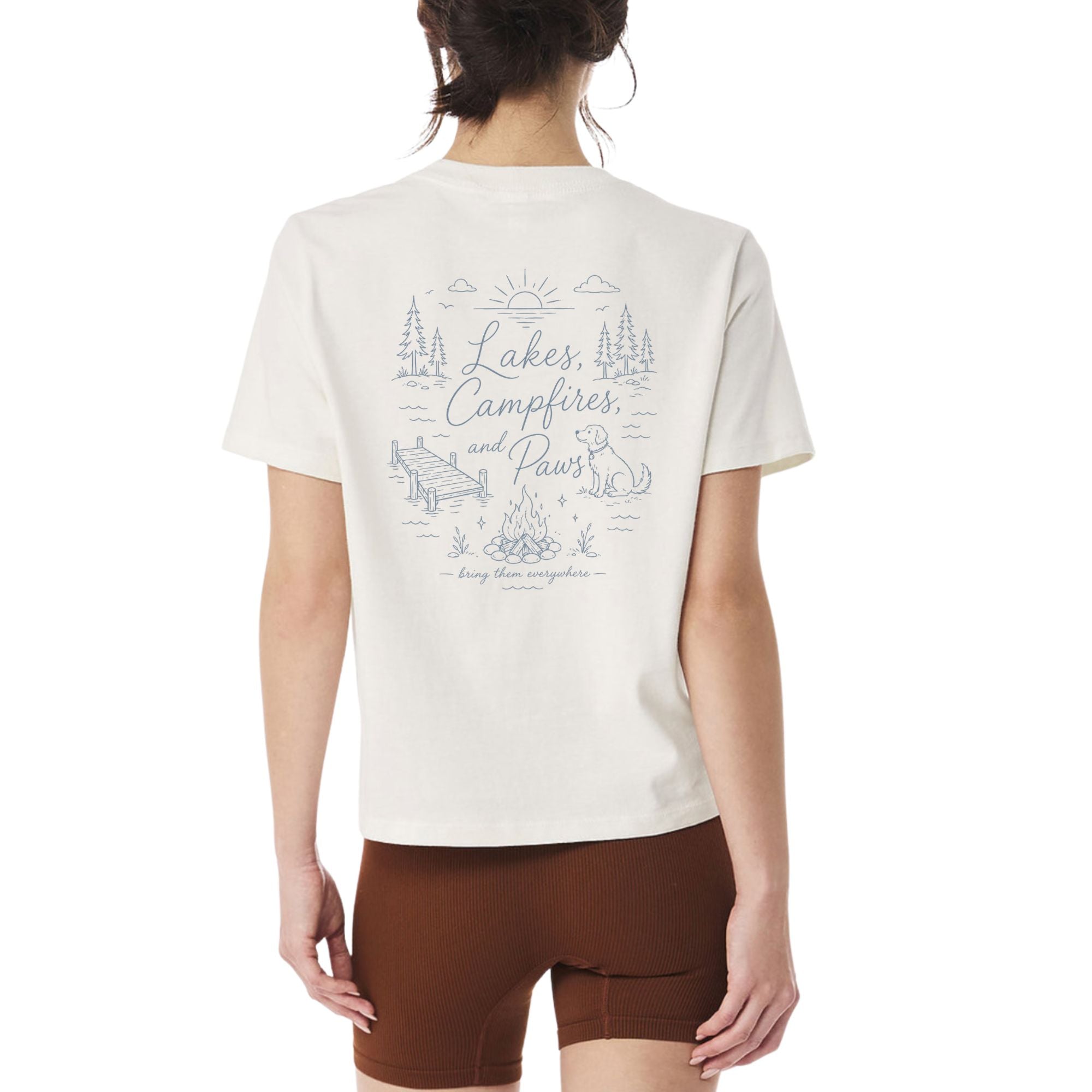 [Custom] Lakes, Campfires, & Paws T-shirt