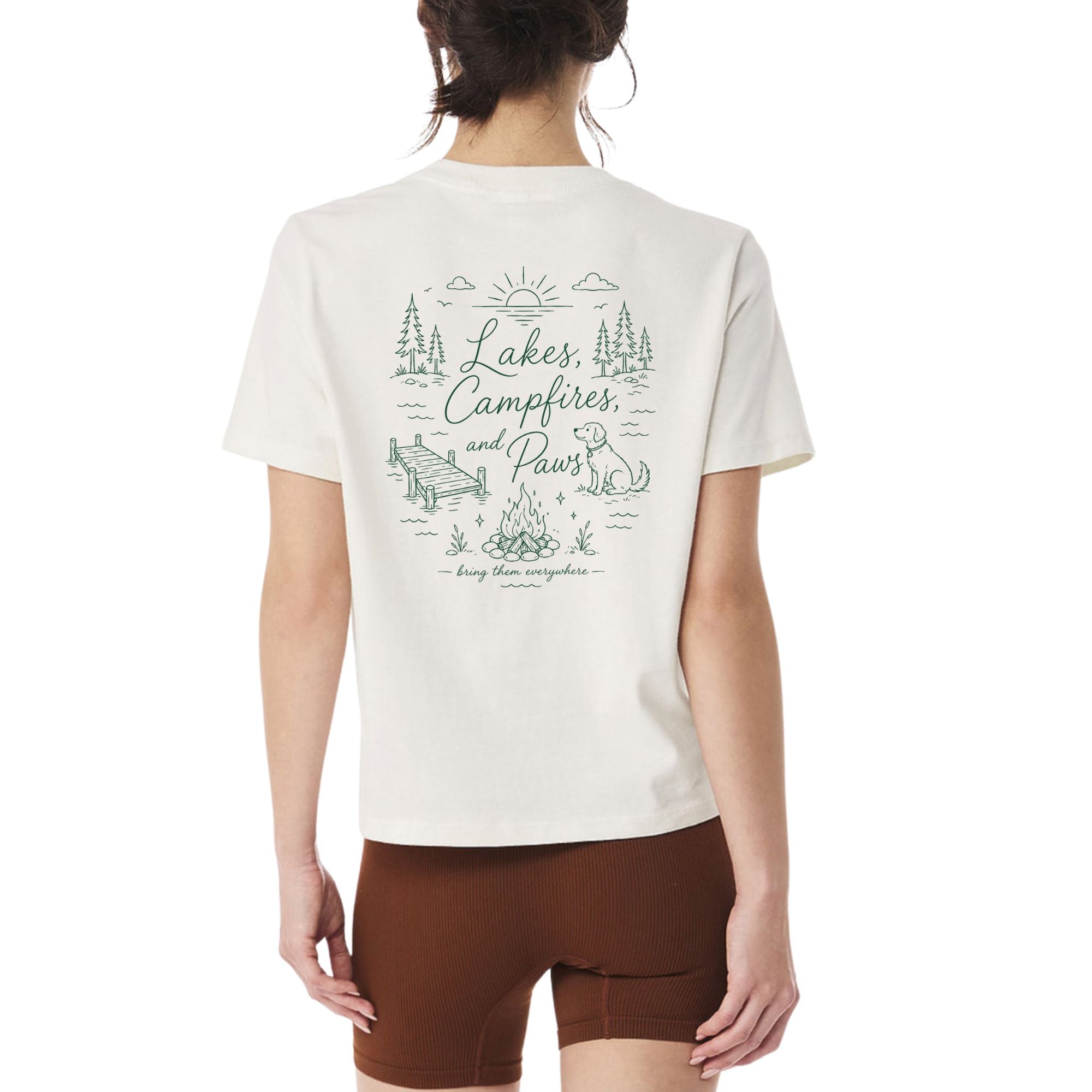 [Custom] Lakes, Campfires, & Paws T-shirt
