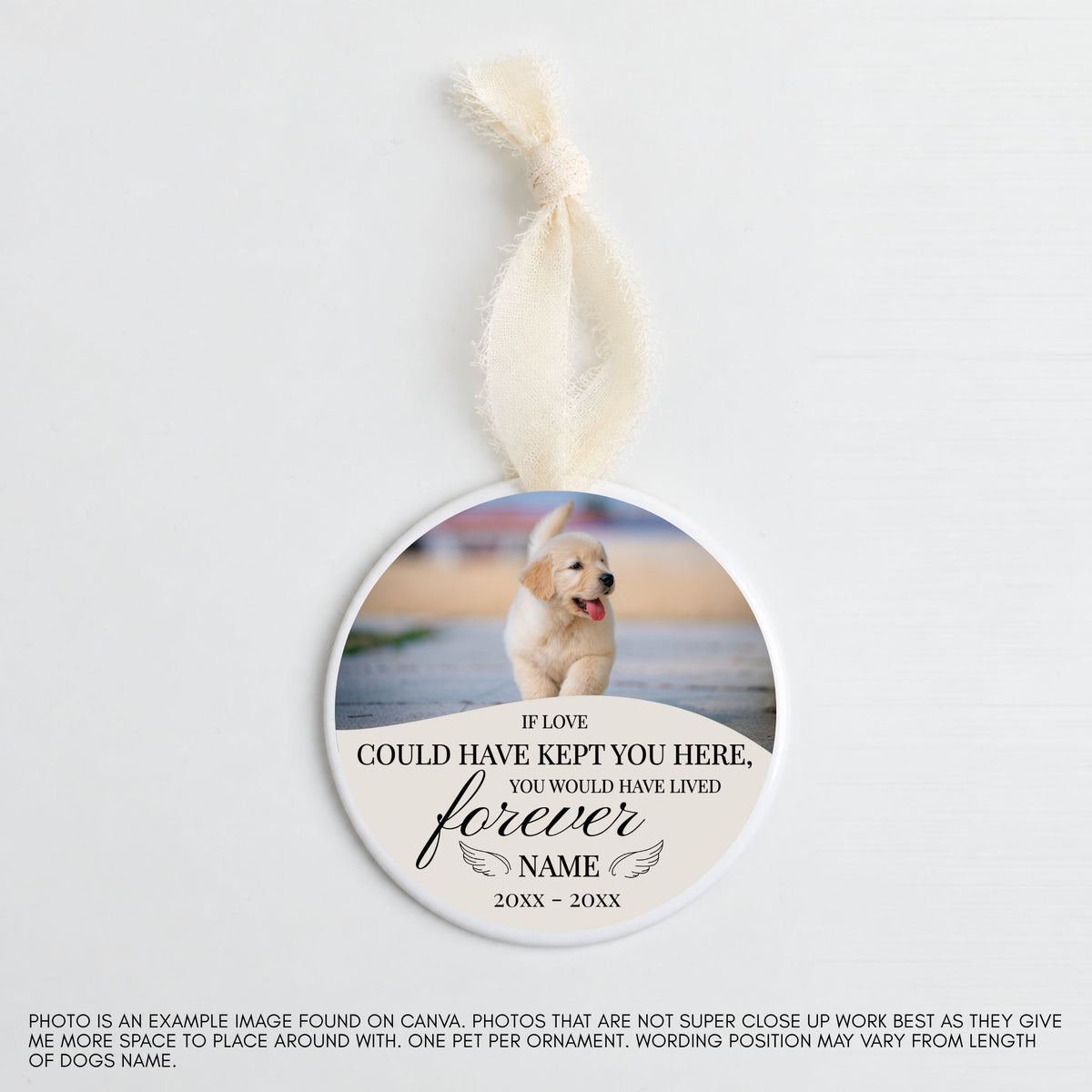 Memorial Ornament – Custom Pet Photo