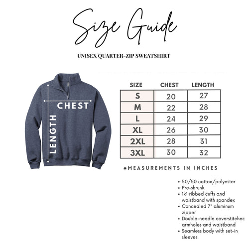 Quarter-zip size guide — Potato & Co. Merry Paws