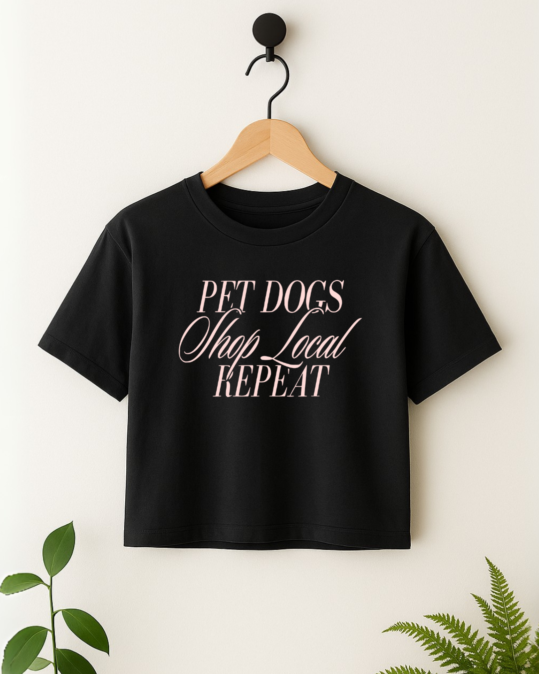 Pet Dogs Crop Top - Black