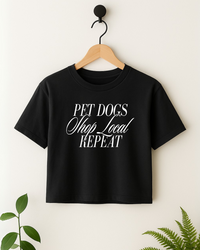 Pet Dogs Crop Top - Black