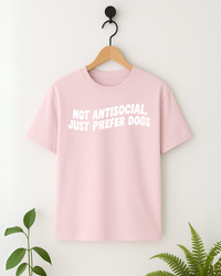 Just Prefer Dogs T-shirt - Strawberry Milk