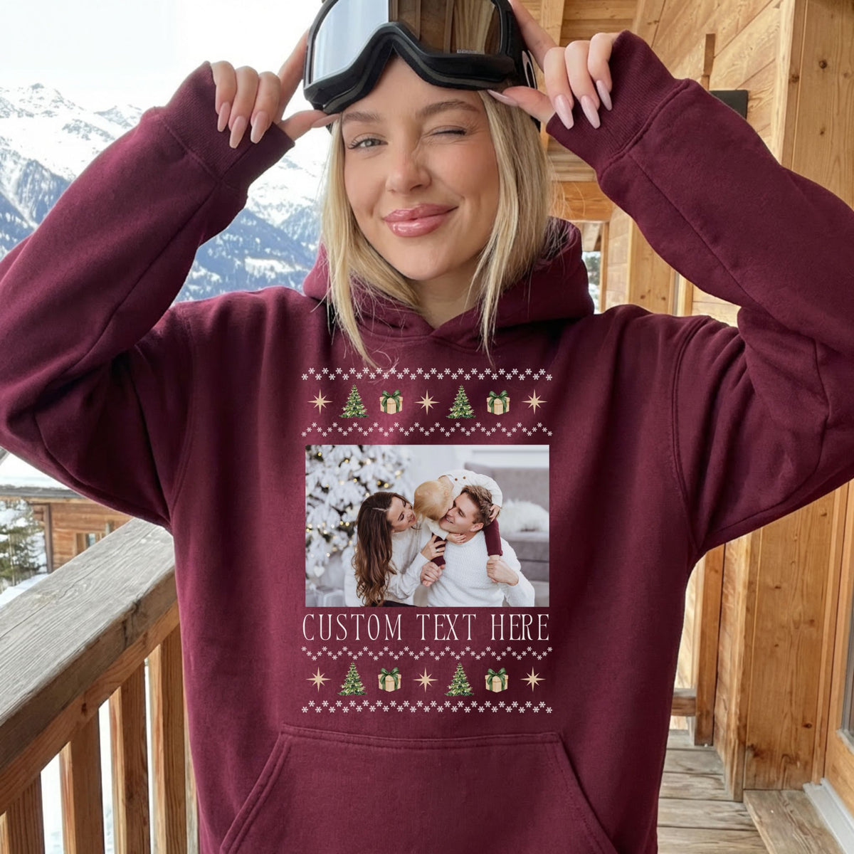 Personalized Ugly Christmas Sweater in Wine — Potato & Co. Merry Paws